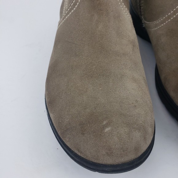 Clarks Bendables Women's Boots Beige Suede Faux Fur Ankle Booties Size 11 M - Picture 8 of 16